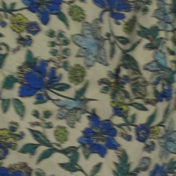 Lands End Swim Tankini Top Square Neck Nwt size 18 W Ivory Floral blue green - Picture 3 of 3